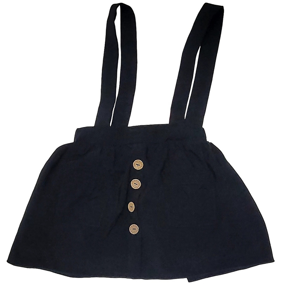 Bailey's Blossoms Toddler Girl Black Suspender Skirt w/ Two Front Pockets sz 3t